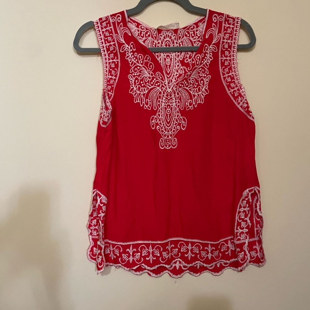 Solitaire red embroidered
